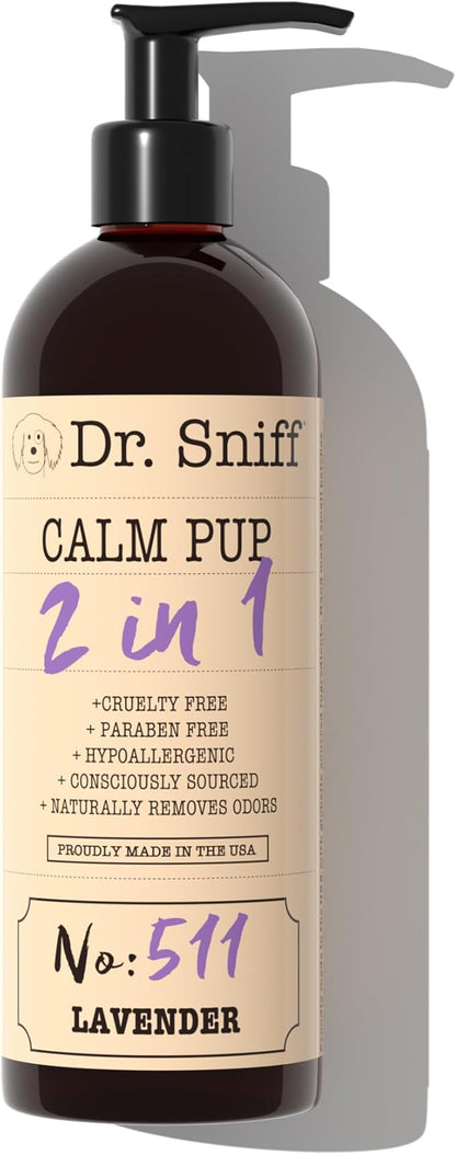 2-in-1 Pet Shampoo & Conditioner, Ultimate Grooming Treatment for Dog & Cat Hair, Freshens Scent, Made in The USA, Calm Pup Scent, 16 Oz