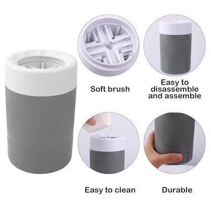 Pet Foot Washing Cup, Portable Pet Foot Washer with Soft Brush Muddy Dog Paw Cleaner for Dogs/Cats Feet Cleaning Tool(Gray)