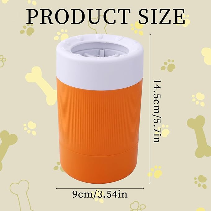 Pet Foot Washing Cup, Portable Pet Foot Washer with Soft Brush Muddy Dog Paw Cleaner for Dogs/Cats Feet Cleaning Tool(Orange)