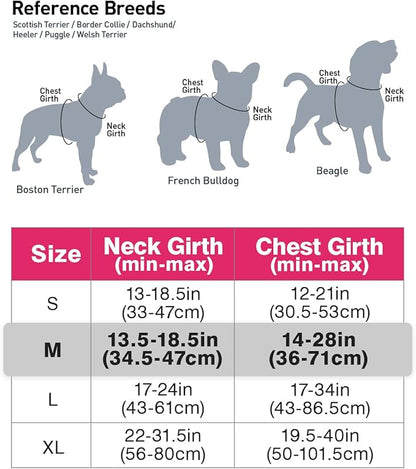 Joytale No Pull Dog Harness Medium Sized Dog, Reflective Pet Vest with Front Clip, Adjustable Soft Padded Harnesses with Easy Control Handle for Training and Walking, Hot Pink, M