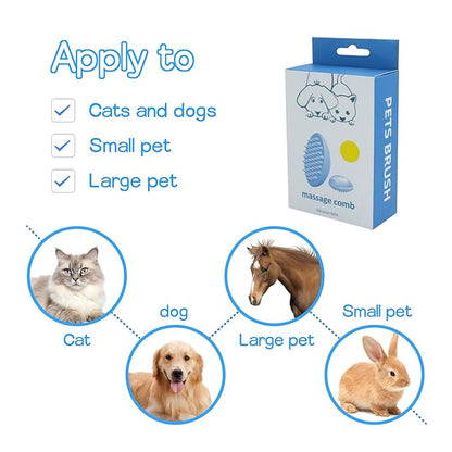 Pet Dog Wash Brush, Bog Bath Brush Soft Silicone Soothing Massage Rubber Grooming Brush Self Clean for Long Short Haired Dogs Cats Grooming Bath Supplies (Yellow)