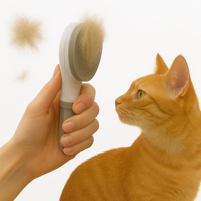 Pet Grooming Brush For Cats & Dogs Self-Cleaning Slicker Brush Hair Removal Comb Gentle De-shedding Grooming Tool
