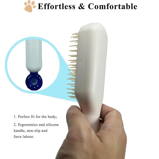 Scalable Grooming Brush for Small Dogs, Soft Puppy self-cleaning Brush, Soft Dog Brush for Shih Tzus, Yorkies, Maltipoos, Maltese (White)