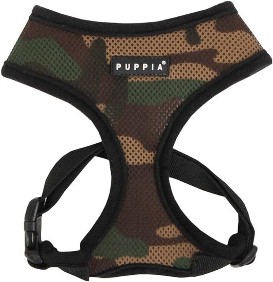 Puppia Soft Dog Harness No Choke Over-The-Head Triple Layered Breathable Mesh Adjustable Chest Belt and Quick-Release Buckle, Camouflage, XX-Large