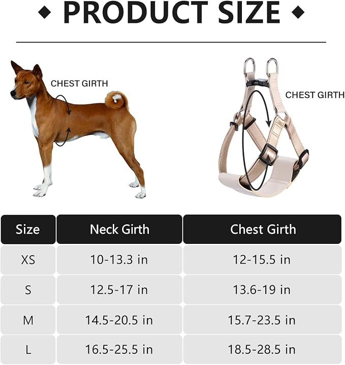 Microfiber Leather No Pull Dog Harness: Comfortable and Easy-to-Use Vest for Training and Walking Your Samll Medium Large Puppy or Dog (Gold, M)