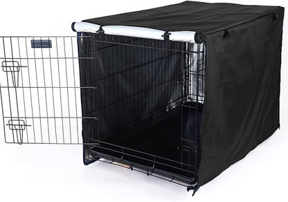 kefit Dog Crate Cover 24 inch, Kennel Cover for Dog Cage, Black