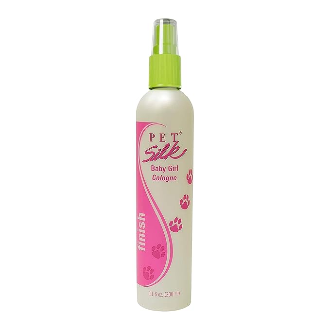 PET SILK Cologne - Pet Odor Eliminator - Dog Perfume & Deodorizer In Between Bath Wash - Clean and Fresh Smelling Fur - Conditioning & Deodorizing Qualities (Baby Girl, 11.6 oz)