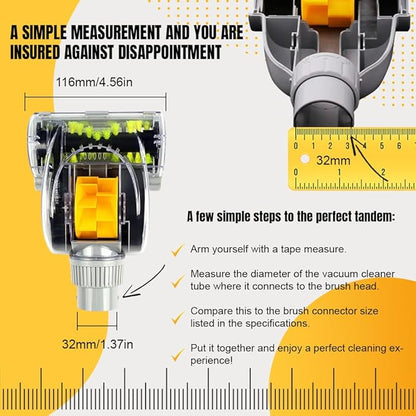Pet Hair Vacuum Cleaner: 1-1/4 inch (32mm) size, compatible with most vacuum cleaners, for cleaning home textiles carpets and car interiors