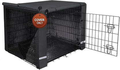 Yotache Dog Crate Cover for 36" Medium Double Door Cage (Cage not Include), Sturdy 600D Polyester Waterproof Pet Kennel Cover with Reflective Strip