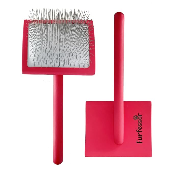 Professional Large Slicker Brush for Dogs (Goldendoodles, Labradoodles, Poodles, Golden Retrievers and more) Pet Grooming Brush with Long Stainless steel Pins for Dematting