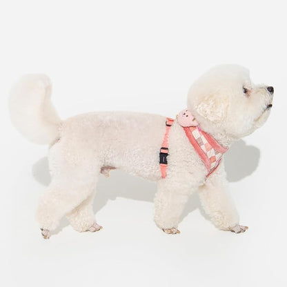 Pinkaholic New York Annika Dog Harness Over-The-Head Warm Winter Argyle Pattern Adjustable Chest for Small Dog, Indian Pink, Large