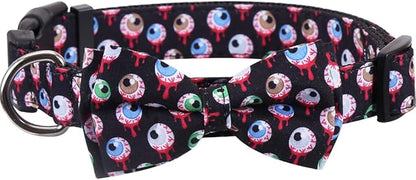 Halloween Dog Collar with Removable Cute Bow Tie Adjustable Pet Collars