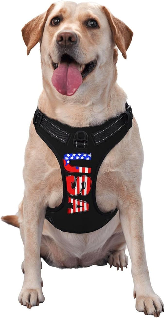 Custom Dog Harness with Name Phone No., Customized No Pull Pet Vest for Small Medium Large Dog, Personalized Heavy Duty Dog Vest, Adjustable Reflective Pet Harness Custom, PeachPuff, S