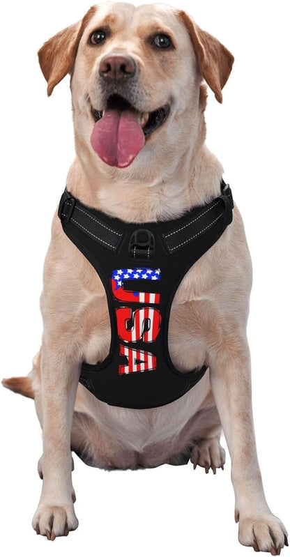 Personalized Dog Vests Customization for Puppy Medium Large Sized Dogs, Customize No Pull Dog Harnesses with Easy and Adjustable Wearing Buckles, White, L