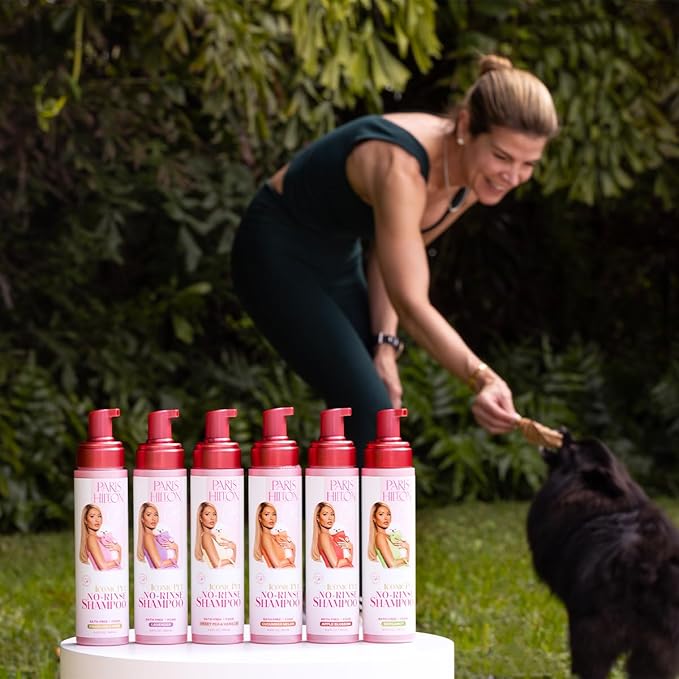Paris Hilton Pet Iconic Lavender Scent No-Rinse Dog Shampoo, Waterless Dog Wash, Hypoallergenic, 280ml – Quick Clean for Dogs, Easy Grooming, No Rinse Needed