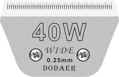 Detachable Pet Dog Grooming Blades-Size 40W Dog Grooming Wide Blade,Cutting Length 1/100",Compatible with Andi-s,Oster A5,Wahl km10 Clippers