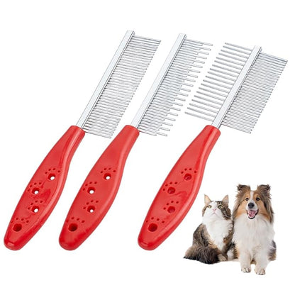 OLYCRAFT 3Pcs 3 Styles Stainless Steel Pet Combs Macrame Fringe Combs Pet Combs with Plastic Handle Metal Tassel Combs Pet Grooming Comb for Removing Tangles and Knots Grooming Tool Tassel Brush