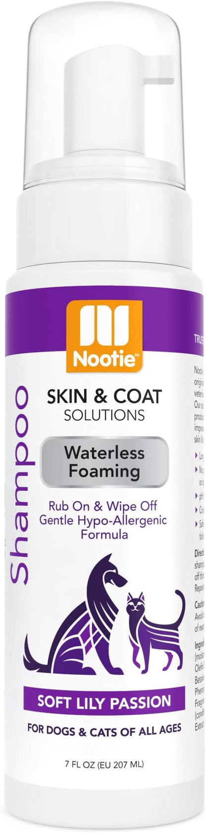 Nootie Foaming Waterless Shampoo for Dogs and Cats, 7-Ounce, Soft Lily Passion
