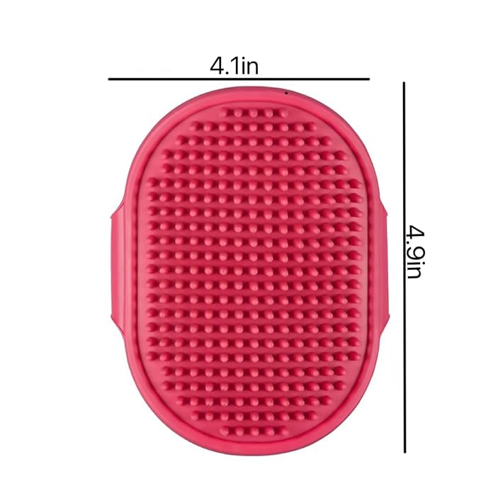 Dog Bath Brush. Dog Washing Brush.2 Sets Short Haired and Long Haired Dog and Cat Bath Brushes (rose)
