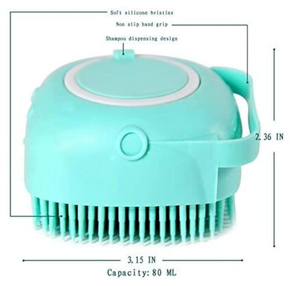Silicone Dog Massage Brush-Shampoo Dispencer (blue)
