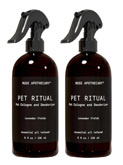 Muse Apothecary Pet Ritual Pet Cologne Spray for Dogs - Dog Perfume Spray Long Lasting After Bath - Pet Perfume for Dogs - Essential Oils Infused - 8oz, Lavender Fields