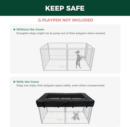 FXW Mesh Top Cover Specialized for FXW Dog Playpen (Not Suitable for Other Brands), Fits for FXW 24" H 6 Panels Homeplus/Rollick/Instant Dog Playpen│Patent Pending (Playpen not Included)