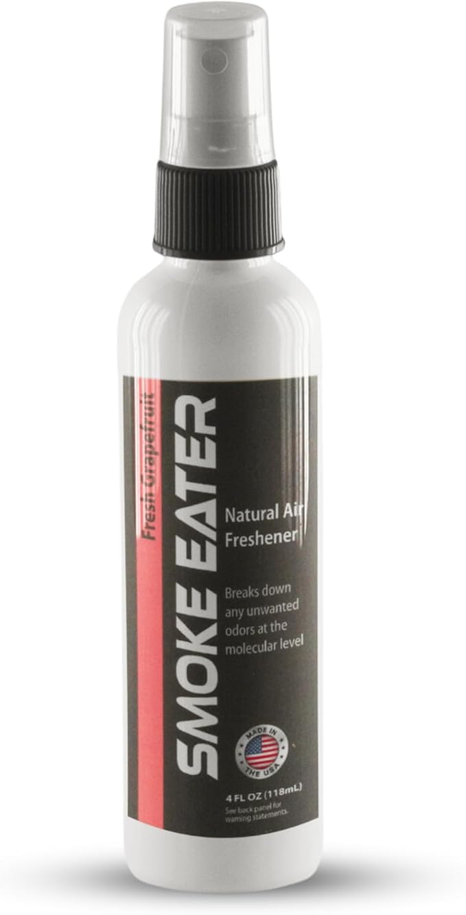 Smoke Eater All Purpose Odor Eliminator - Breaks Down Foul Scents at the Molecular Level - Smoke, Food, Pet and Stale Odor - Ideal For The Home, Apartment Cars, Boats - 4 oz Travel Bottle (Fresh Grapefruit)