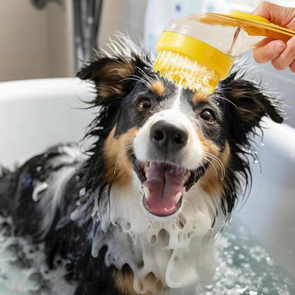 Pet Bath Brush, Dog Bath Brush, Dog Bath Supplies, Cat Grooming Supplies, Dog Grooming Supplies, Shampoo Dispenses Designed Pet Bath Massage Brush