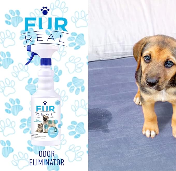 Fur Real Pet Odor Eliminator - 32oz Non-Toxic Dog Smell Eliminator for Home, Attacks the Source - Dog Deodorizing Spray for Lingering Smells