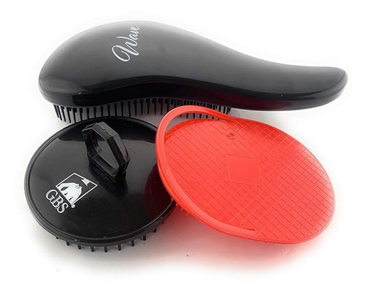 G.B.S Pet Deshedding Tools 3 Pack - Wave Fur Brush, Shampoo Brush, and Massager Brush - Perfect for Dogs or Cats