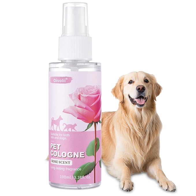 Natural Pet Cologne | Perfume For Dogs & Cats Premium Grooming Spray Long-Lasting Rose Scent Deodorizing Conditioning & Odor-Eliminating for All Coat Types