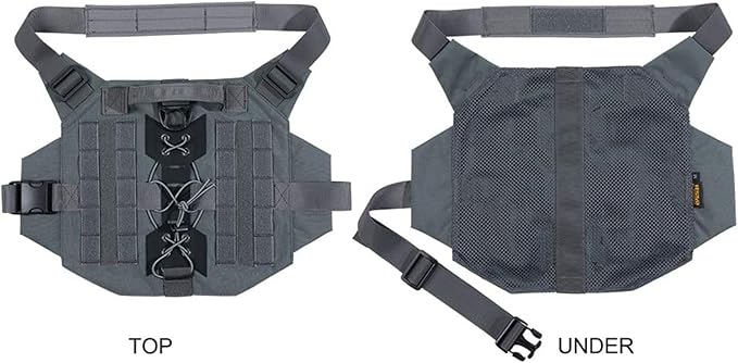 EXCELLENT ELITE SPANKER Dog Harness Tactical Military Dog Harness Adjustable No-Pull Dog Harness Training Hunting Dog Tactical Vest with Handle(Gry-M)