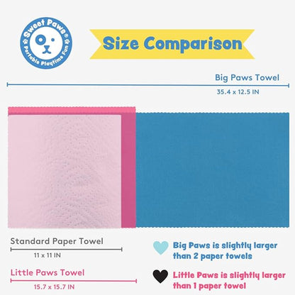 Sweet Paws Portable Dog Paw Towel, Lightweight & Super Absorbent Microfiber, Clips onto Leash, Quick Drying Towel for Dogs Paws with Silicone Case, Dry Dog’s Paws on The Go - Large - Clean Slate