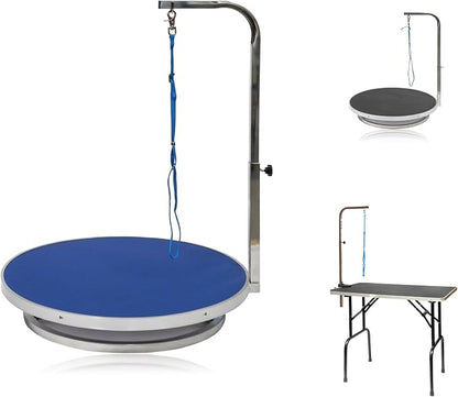 Go Pet Club Pet Dog Grooming Table with Arm, 22-Inch, Blue