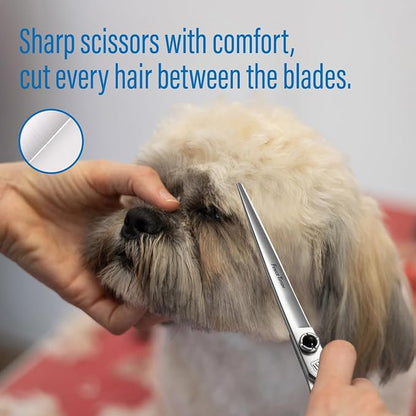 Dog Grooming Scissors: 7 inch Pet Shears Made Of Japanese 9CR Advanced Stainless Steel Professional Grooming Scissors for Dogs Cats and Other Pets