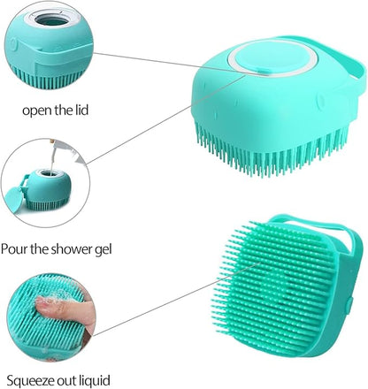 Shampoo Cat Dog Sink Brush Washing Soap and Shampoo for Long Short Haired Dogs Cats Shower Pet Grooming Bath Soft Silicone Bristle Massage Brush OZE-50 (Pink, Standart)
