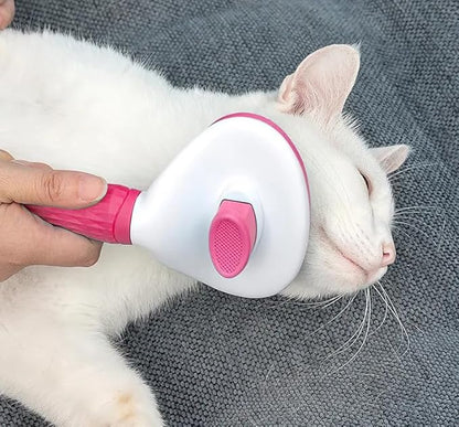 Self-Cleaning Slicker Brush for Dogs & Cats – Deshedding Pet Grooming Tool with Ergonomic Handle – Pain-Free, Rust-Resistant Bristles – Eco-Friendly for Long & Short Coats (Pink)