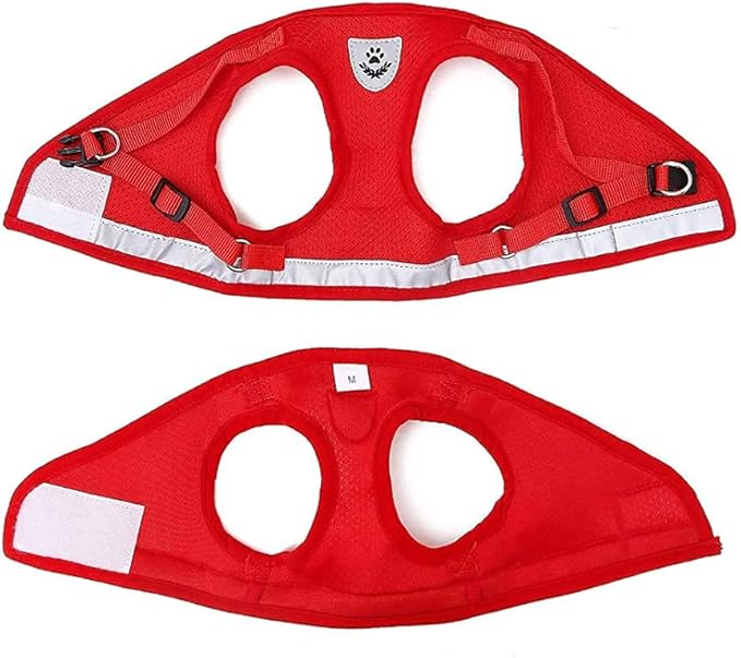 FEimaX Dog Harness and Leash Set for Walking, Soft Mesh Adjustable Easy Control Lightweight Cat Vest Harnesses with Reflective Strips, Escape Proof Small Dogs Cats Vests (Red, X-Small)