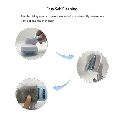 Deshedder Brush for Dogs Short Long Hair with Self Cleaning to Easy Shedding,Suitable for Cats Bunnies,Blue