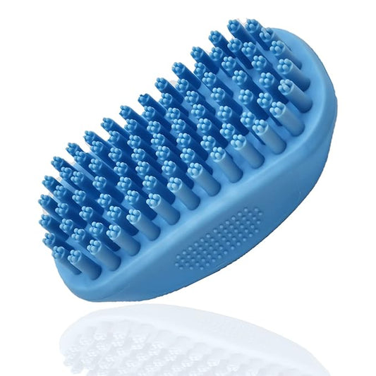 Dog Bath Brush, Massaging Pet Brush Scrubber, Silicon Shampoo Brush with Rubber Bristles, Removes all Loose Fur, Brush for Long, Medium, and Short Haired Pets