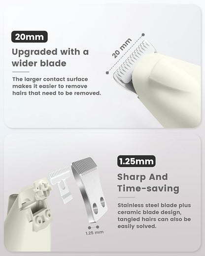 Upgrade Sharper Dog Paw Trimmer with LED Light, Low Noise Paw Trimmer for Dogs, Cordless Type-C Rechargeable Dog Clippers for Grooming Paws, Ears, Face, Rump