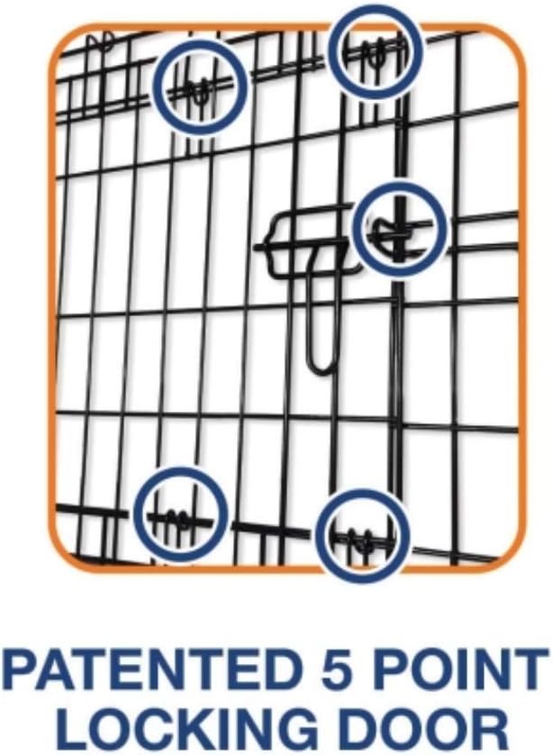 Precision Pet Products Two Door Provalue Wire Dog Crate, 36 Inch, For Pets 50-70 lbs, With 5-Point Locking System