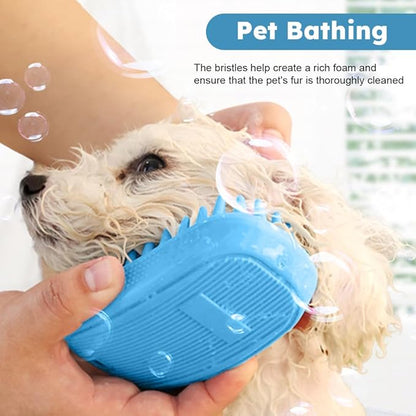 Saycker Dog Bath Brush, Pet Rubber Comb Dog Grooming Bath Brush, Multifunctional Shampoo Brush for Shower Scrubbing & Soothing Massage for Dogs Cats Pet Grooming Accessories