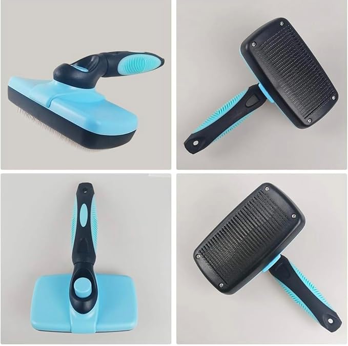 Self Cleaning Slicker Brush for Dogs, Cats and Small Pets. Gently Pet Hair Remover. One Click Cleaning Function.Reduces Shedding Dog Grooming Acceosries for Small Medium And Large Dogs.
