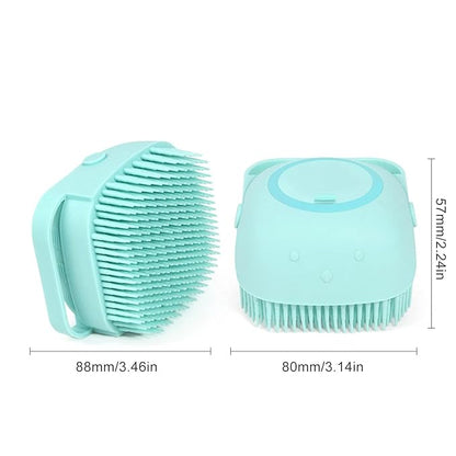 Bath Brush Silicone, Massage Soft Brush Dog Cats, Pet Massage Brush Bubble Body Wash Brush-blue