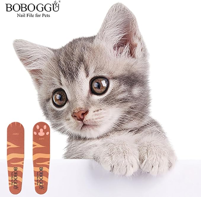 Pet Nail Files Grinder Trim Doublesided Hard and Soft Nail File for Pets Dog Cat Parrot (D 5 Pieces), Orange