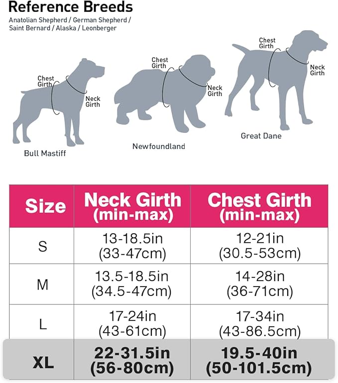 Joytale No Pull Dog Harness for Extra Large Dogs, Reflective Pet Vest with Front Clip, Adjustable Soft Padded Harnesses with Easy Control Handle for Training and Walking, Hot Pink, XL