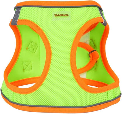 Soft Mesh Dog Harness and Leash Set, No-Chock Step-in Reflective Breathable Lightweight Easy Walk Escape Proof Vest Harnesses with Safety Buckle for Small Medium Dogs, Cats (Green, Medium)