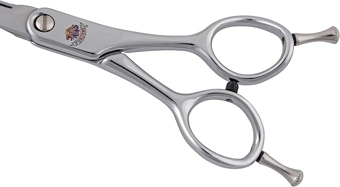 6.25” Contour Curved Shear Pet Dog Grooming Scissors, Patent Grip Design, Easy Adjust, Japanese 440C Tempered Steel, Lightweight, Professional Dog Scissors For Dog Grooming (Serrated)