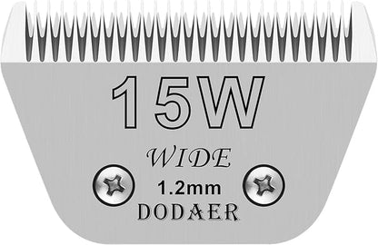 15W Detachable Dog Grooming Wide Blades,Compatible with Andis,Oster A5,Wahl KM10 Series Clippers,Cut Length 3/64”(1.2mm)
